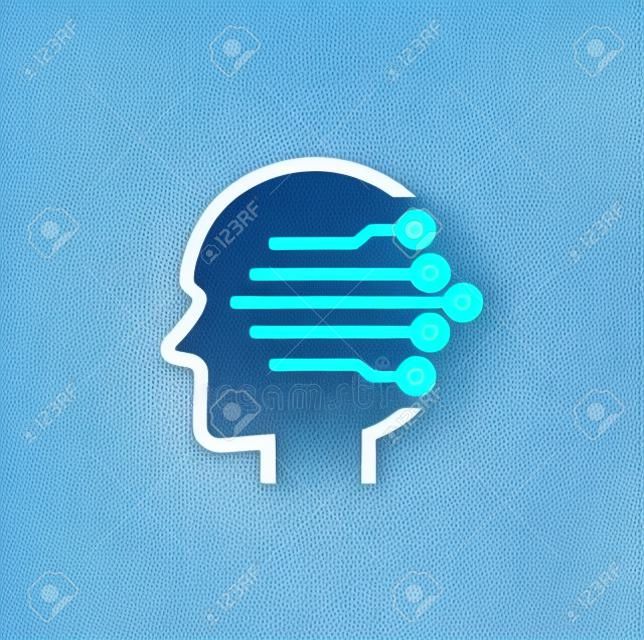 AI icon on background for graphic and web design. Simple illustration. Internet concept symbol for website button or mobile app
