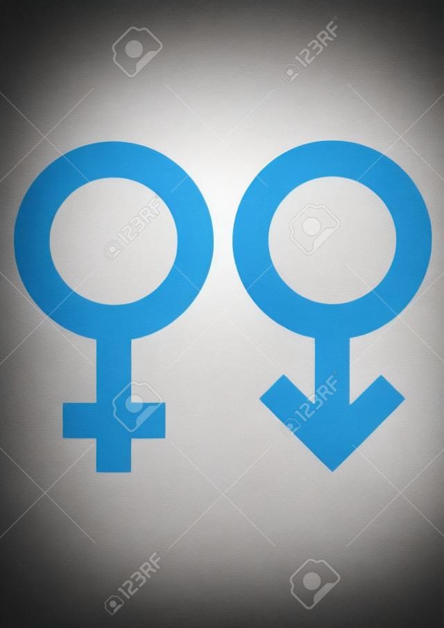 Geschlecht Anzeichen für Männer und Frauen, Kreise mit Kreuz und Pfeil