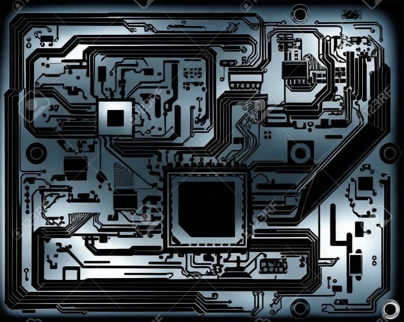 Hi-tech black and white industrial electronic vector background