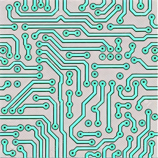 Textura vetorial sem costura monocromática - placa de circuito eletrônico