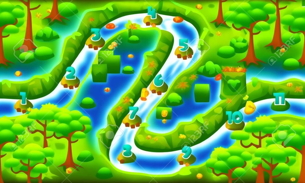 tło mapy poziomu gry w dżungli