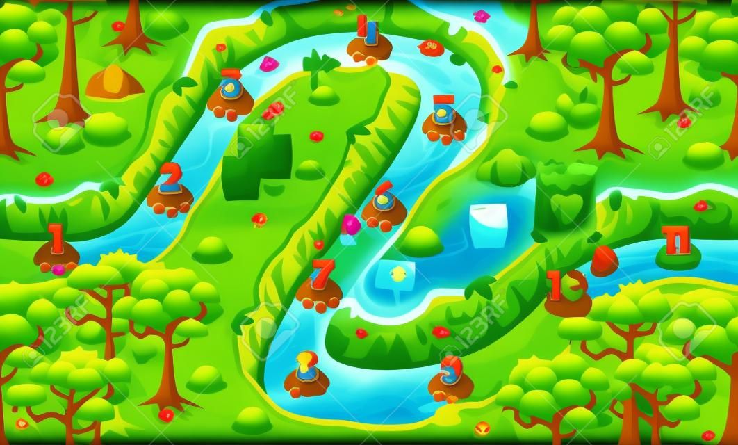 джунгли река уровень игры карта фон