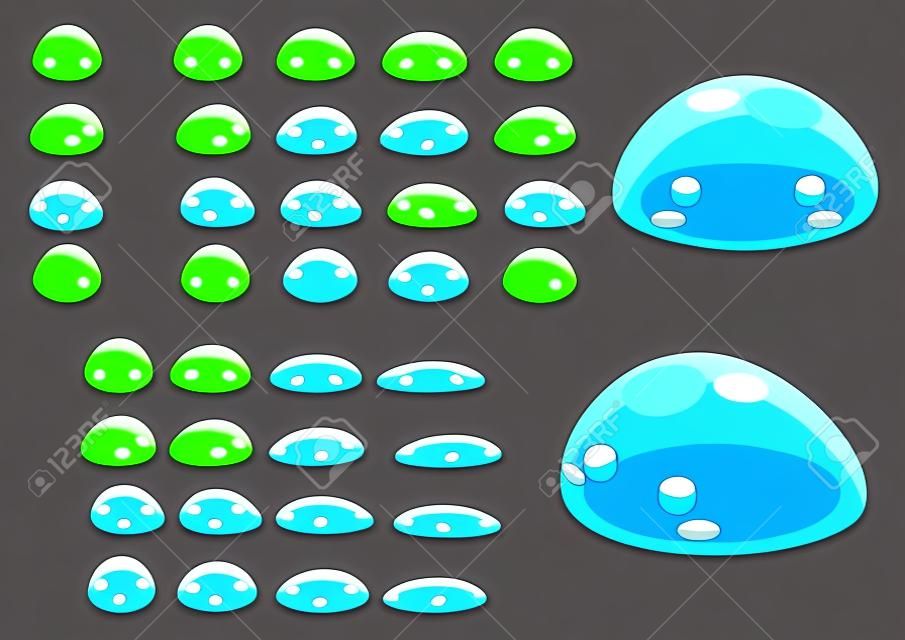 top down slime game character sprites