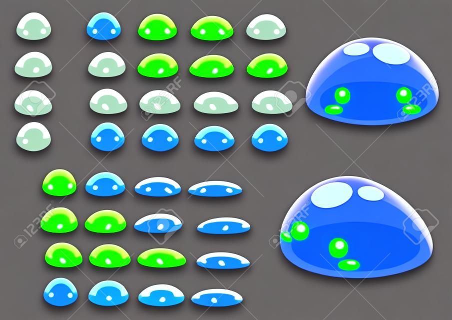 top down slime game character sprites
