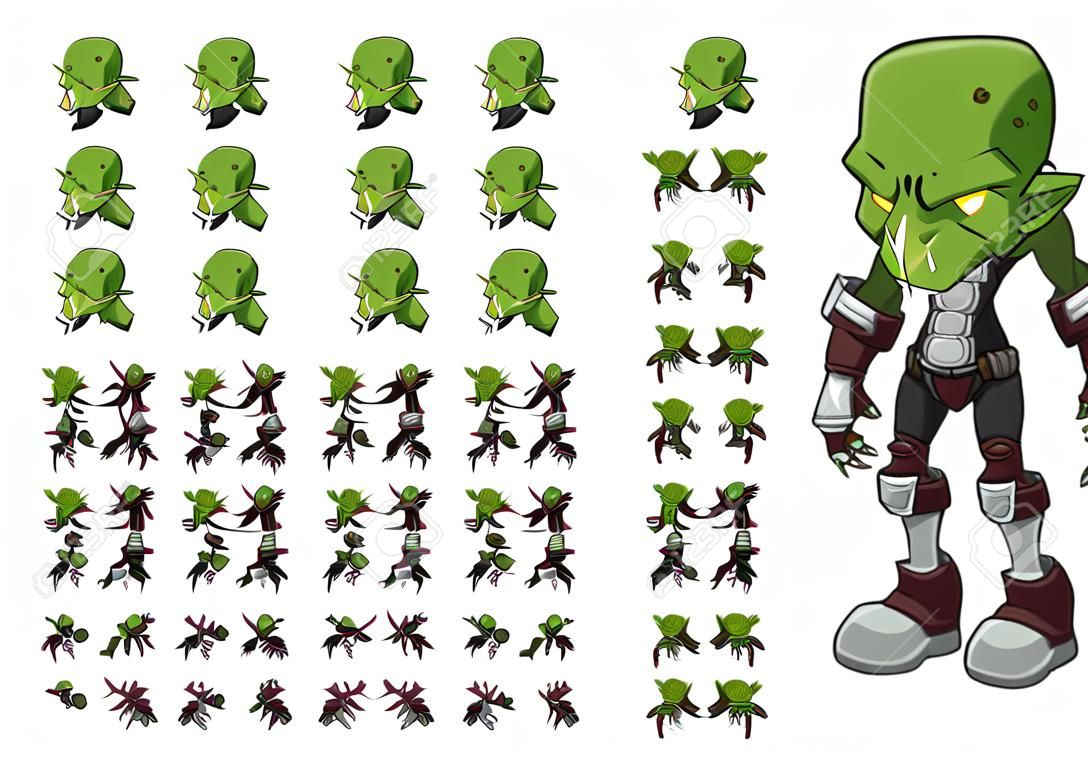 top down orc game character sprites