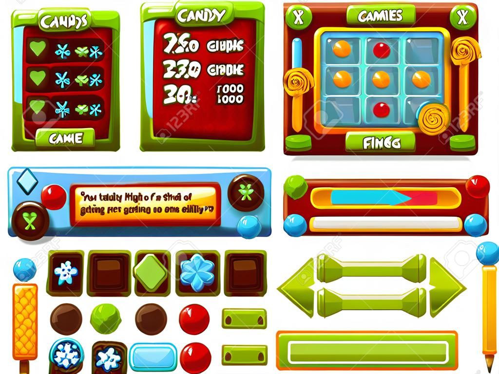casual candy game gui interface pack