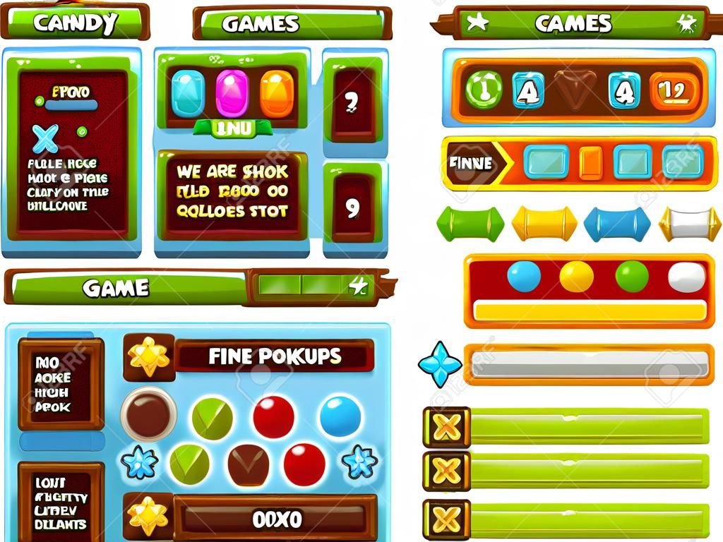 pack d'interface graphique de jeu de bonbons occasionnels