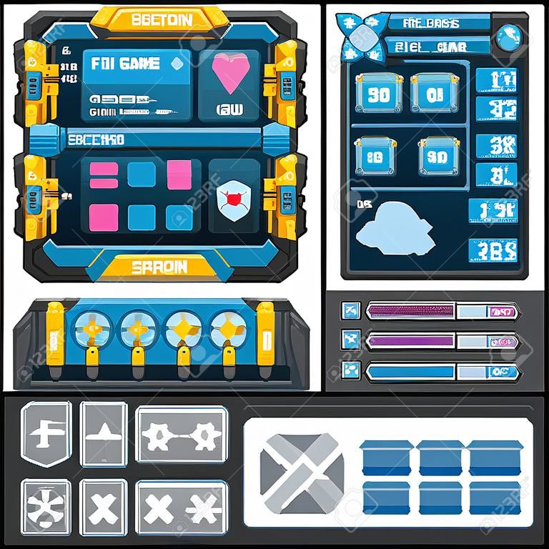 sci-fi game gui interface pack