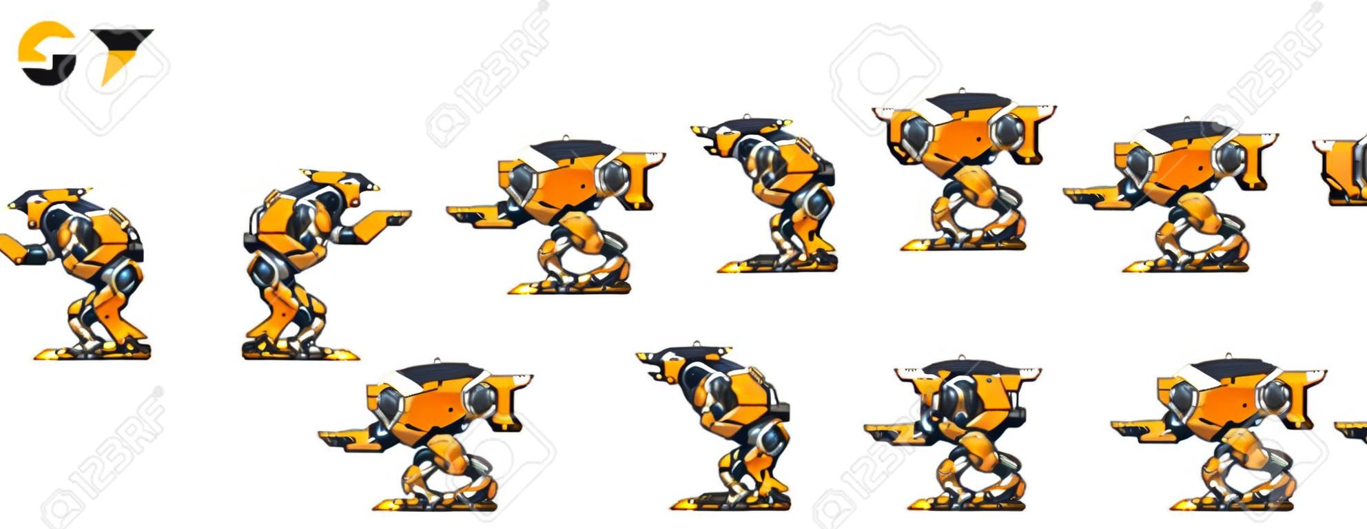 Animated enemy robot game character sprites