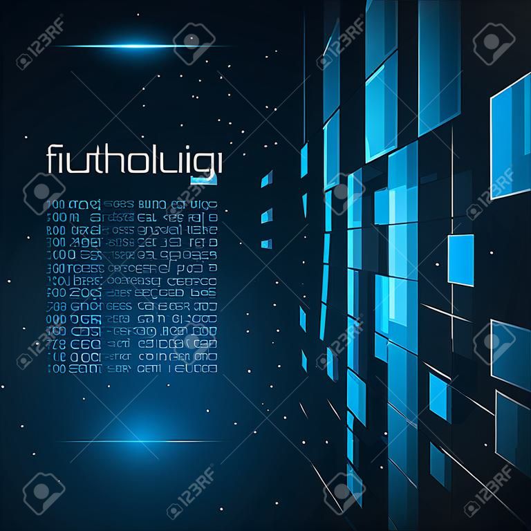 Futuristic digital background with space for your text. Technology illustration for your business,science,technology artwork. Vector design element.