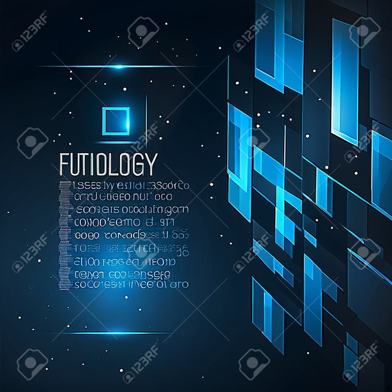 Futuristic digital background with space for your text. Technology illustration for your business,science,technology artwork. Vector design element.