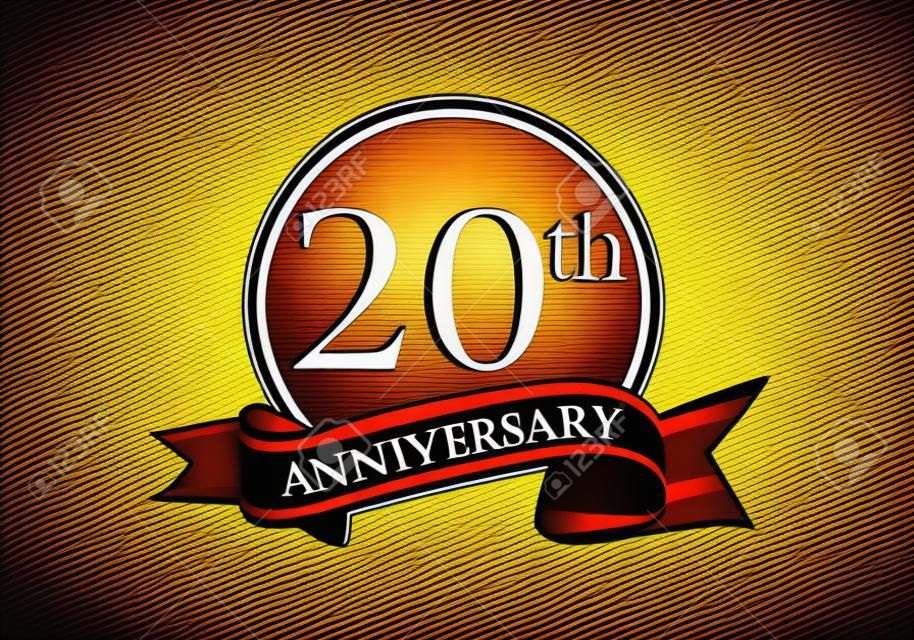 Vettore del logo della celebrazione del ventesimo anniversario