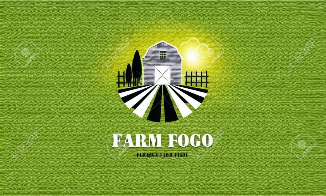 Logo de l'agriculture et de l'élevage. Illustration vectorielle de ferme maison
