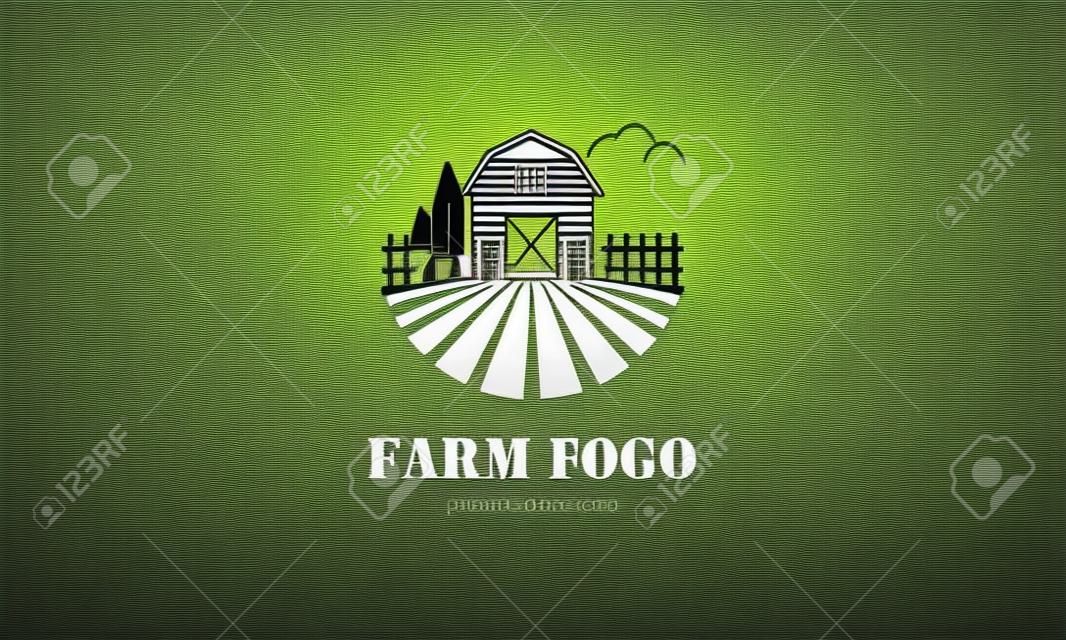 Agricultura e agricultura logotipo. Casa de fazenda ilustração vetorial