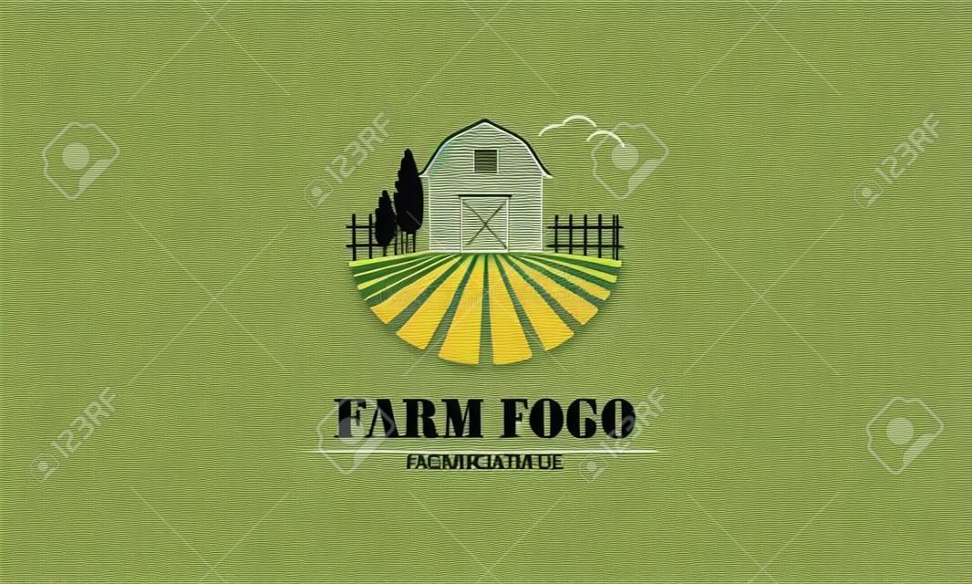Logo de l'agriculture et de l'élevage. Illustration vectorielle de ferme maison