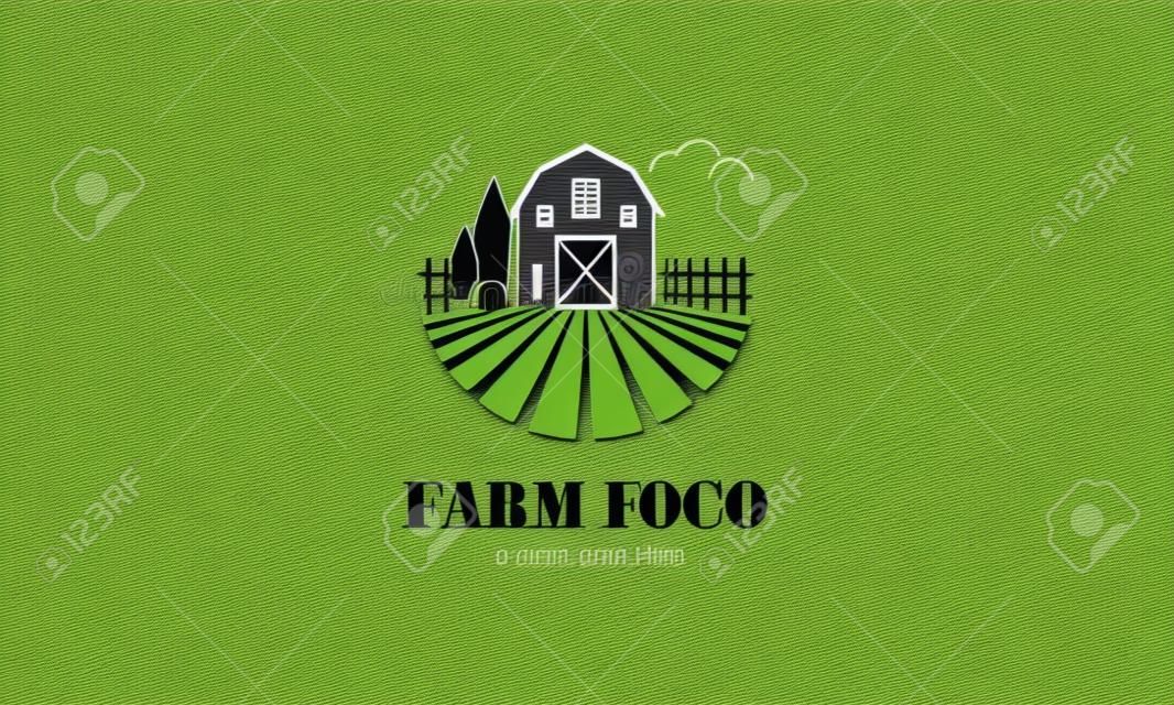 Agricultura e agricultura logotipo. Casa de fazenda ilustração vetorial