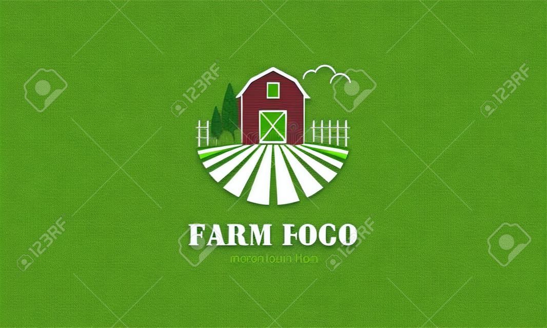 Logo dell'agricoltura e dell'agricoltura. Illustrazione vettoriale della fattoria