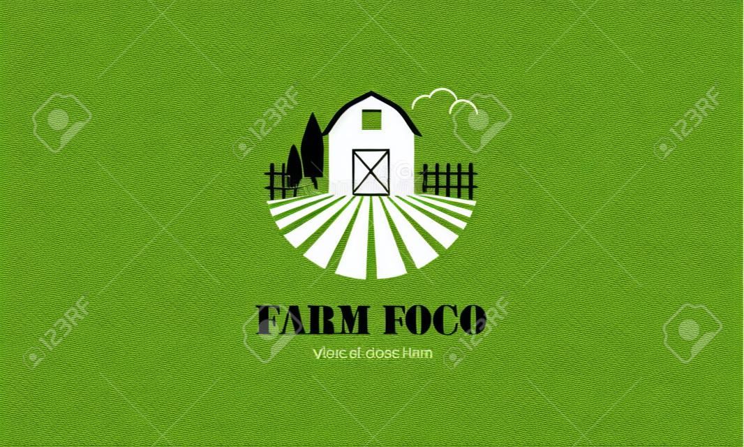 Logo für Landwirtschaft und Landwirtschaft. Bauernhaus-Vektor-Illustration