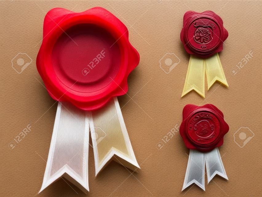 Wax seals with ribbons