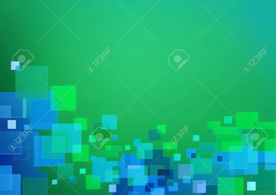 A niebieski i zielony abstrakcyjny wzór tła z kwadratów