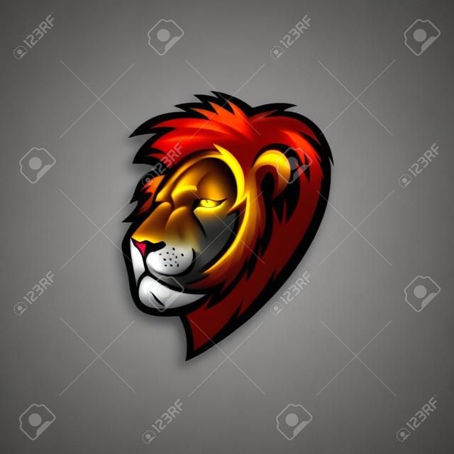 Lion head mascot with spooky look and easy to edit