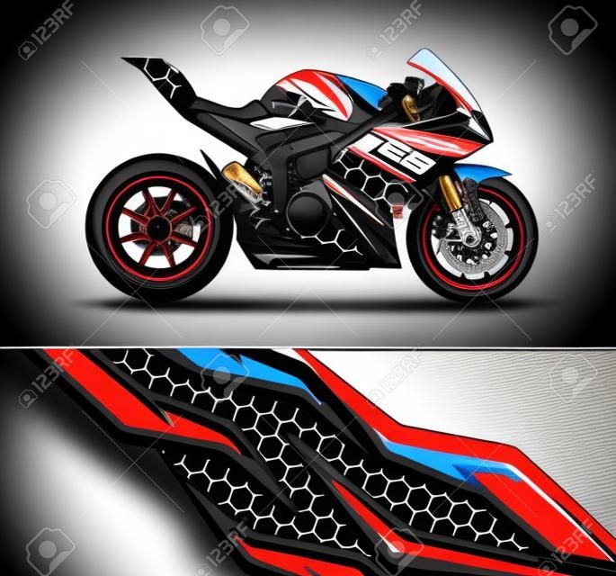 Diseño de calcomanías y calcomanías de vinilo para motocicletas deportivas  de carreras.
