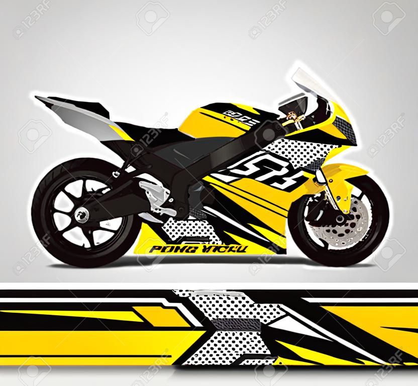 Racing motorcycle wrap decal and vinyl sticker design.