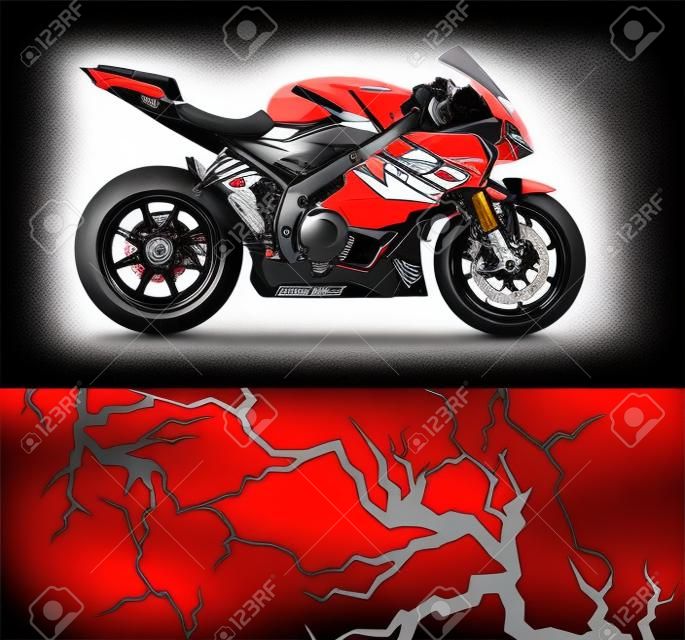 Motorcycle wrap decal and vinyl sticker design.