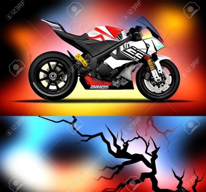 Diseño De Calcomanías Y Calcomanías De Vinilo Para Motocicletas.  Ilustraciones svg, vectoriales, clip art vectorizado libre de derechos.  Image 146465129