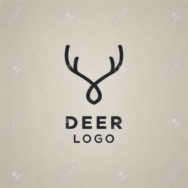 Stile di linea minimalista logo cervo