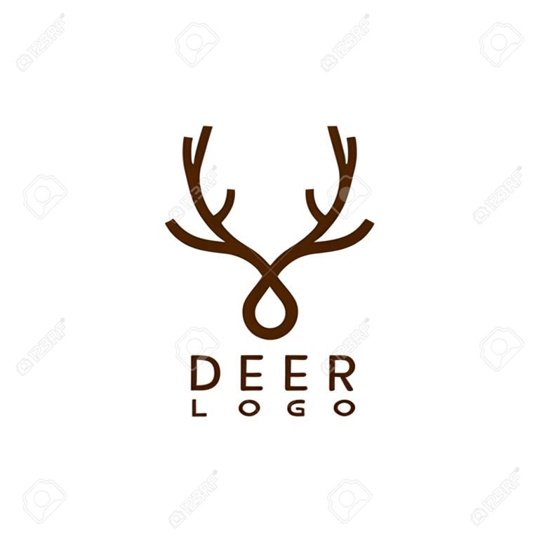 Estilo de linha minimalista de logotipo de veado