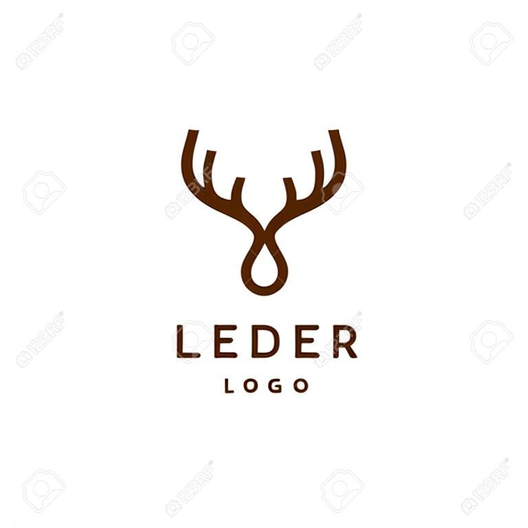 Estilo de linha minimalista de logotipo de veado