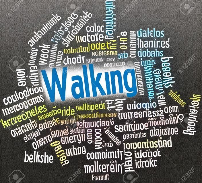 Abstract word cloud for Walking with related tags and terms