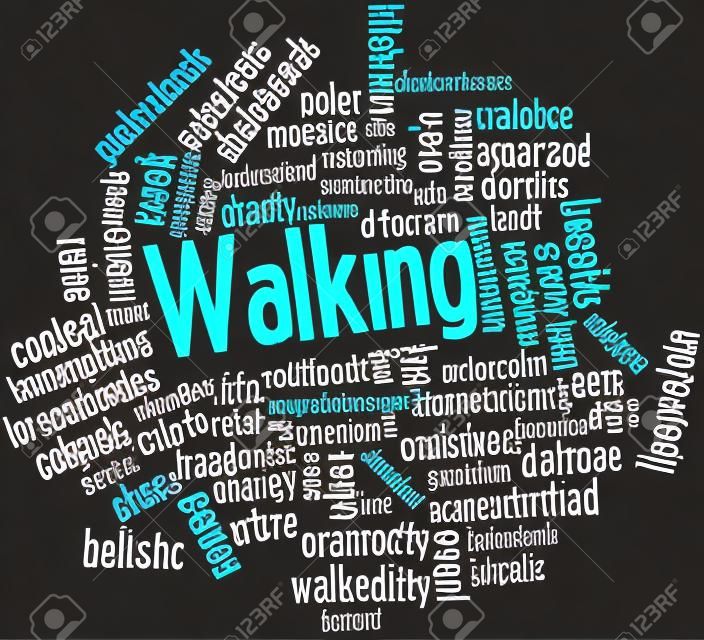 Abstract word cloud for Walking with related tags and terms