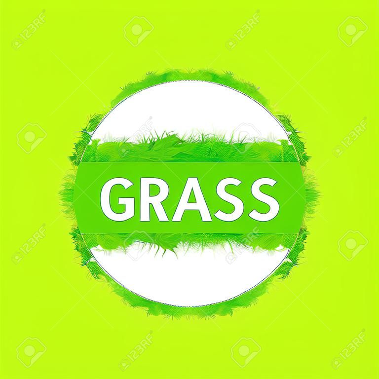 Green grass round background on white background.