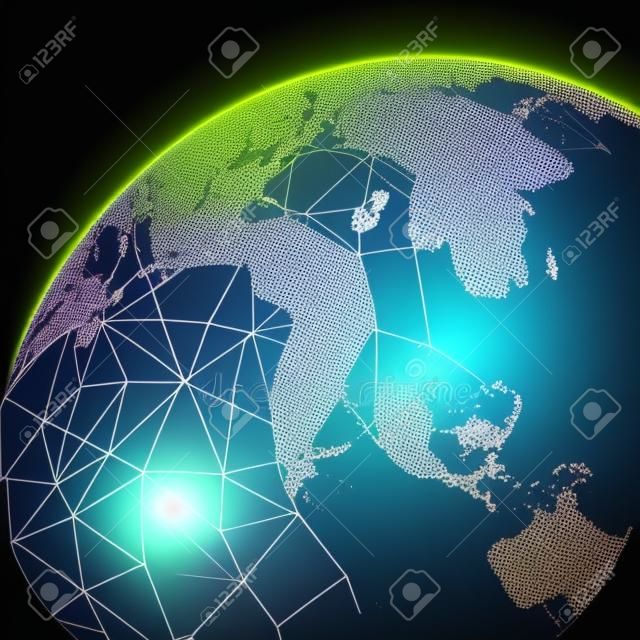 Globe terrestre en pointillés, la conception lumière illustration vectorielle.
