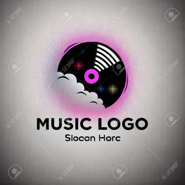 Music logo design illustration good for logo on a plain background.