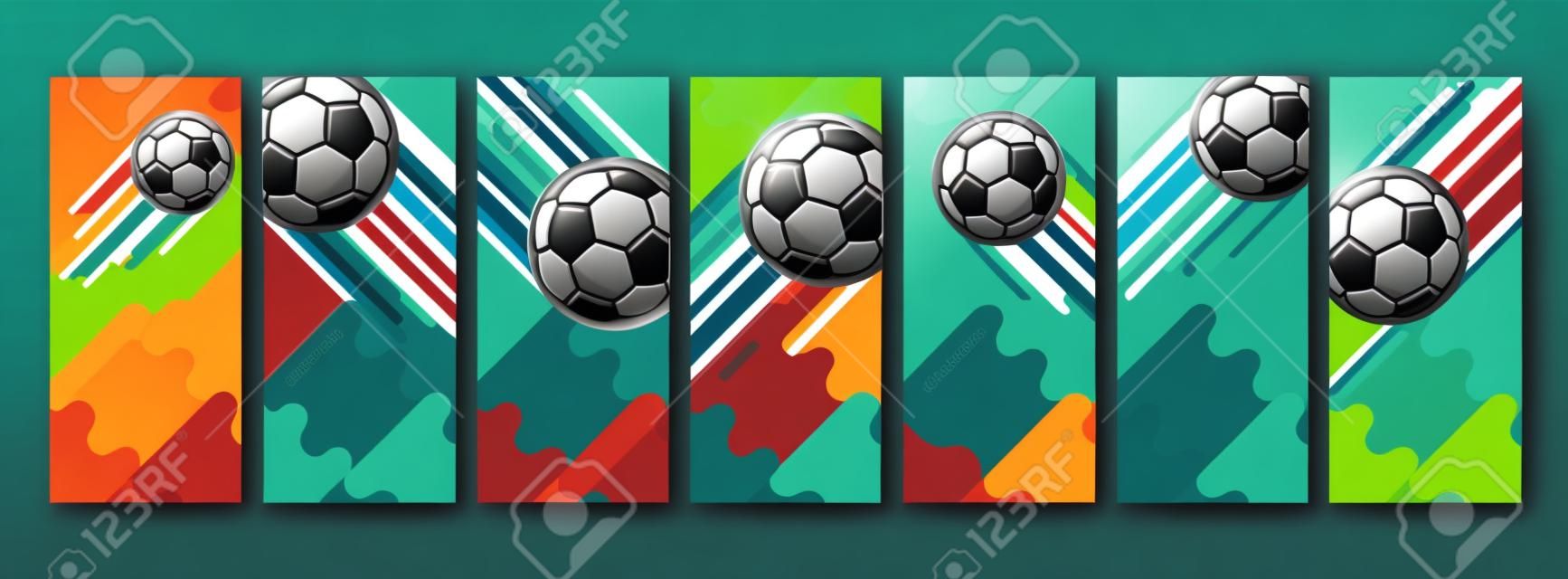 Soccer card design, football vector set.