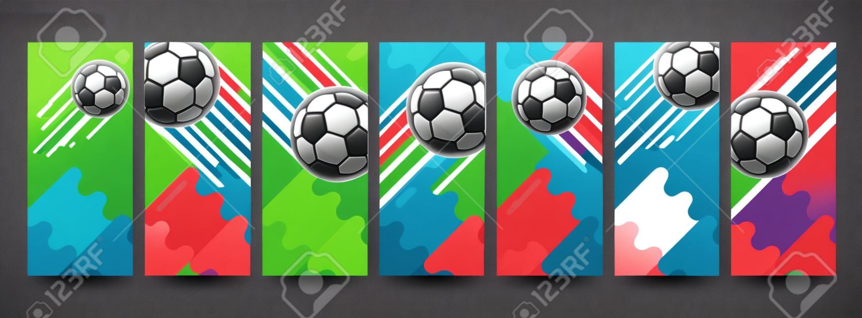 Soccer card design, football vector set.