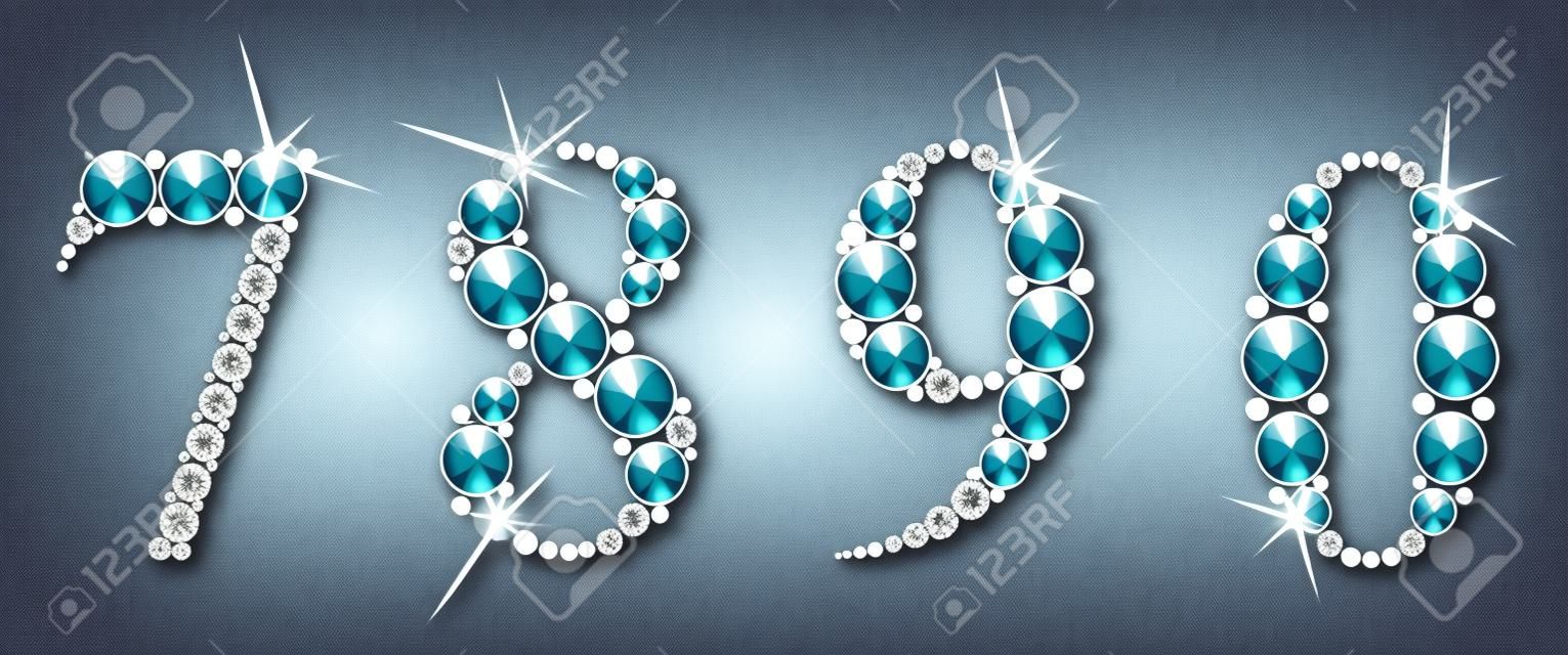 Les nombres de diamants sont 7,8,9,0. Vector Eps10
