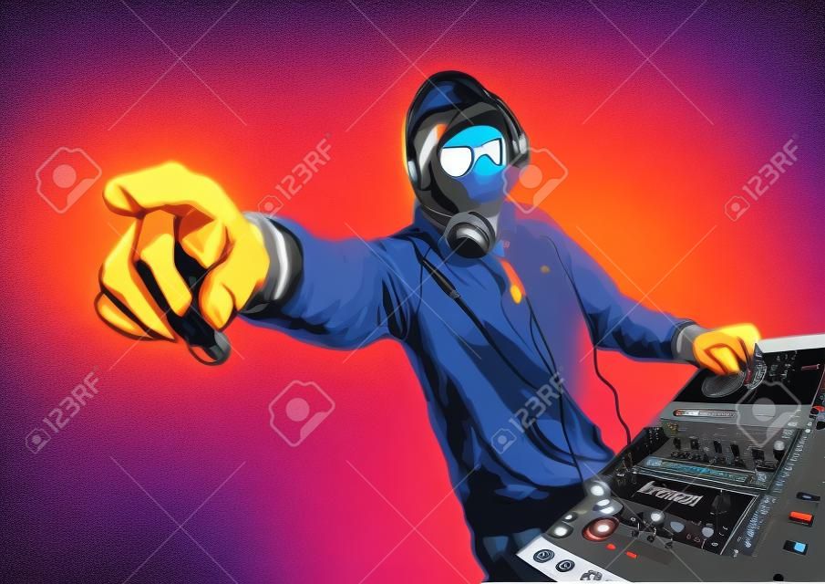 Illustrazione di DJ in azione