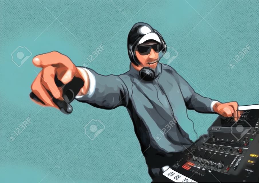 Ilustración de DJ en la acción