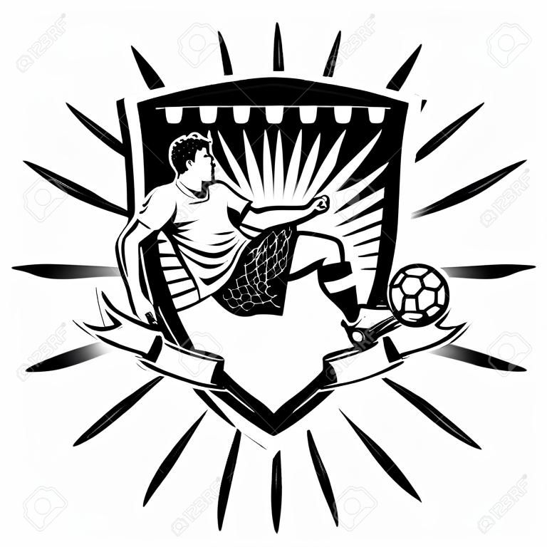 soccer player on the shield