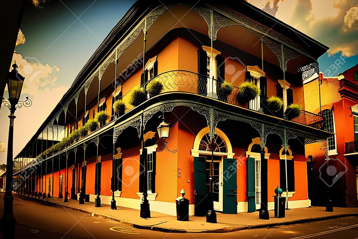 Historic building in the French Quarter in New Orleans, USA.