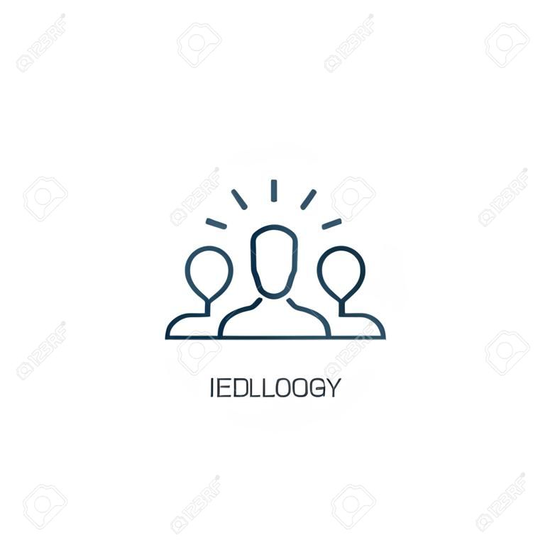 Ikona linii koncepcji ideologii. prosta ilustracja elementu. koncepcja ideologii zarys projektu symbolu. może być używany w Internecie i telefonie komórkowym