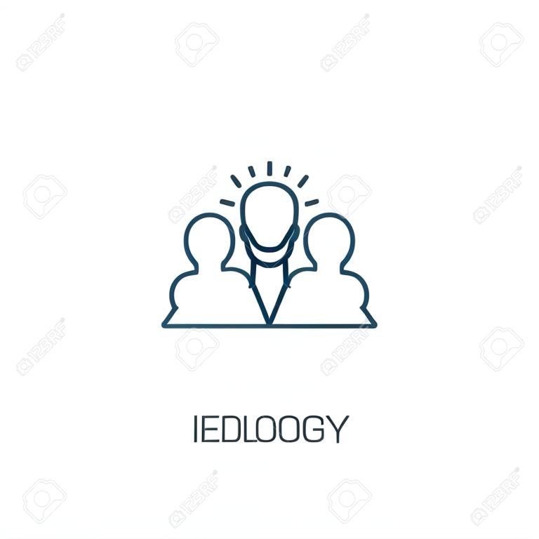 icona della linea del concetto di ideologia. Illustrazione semplice dell'elemento. disegno di simbolo di contorno del concetto di ideologia. Può essere utilizzato per web e mobile