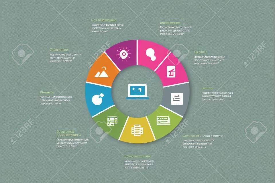 digital strategy Infographic 10 steps circle design. internet, SEO, content marketing, mission icons
