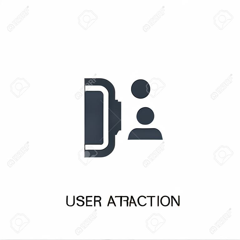 icono de atracción de usuario. Ilustración de elemento simple. diseño de símbolo de concepto de atracción de usuario. Puede ser utilizado para web