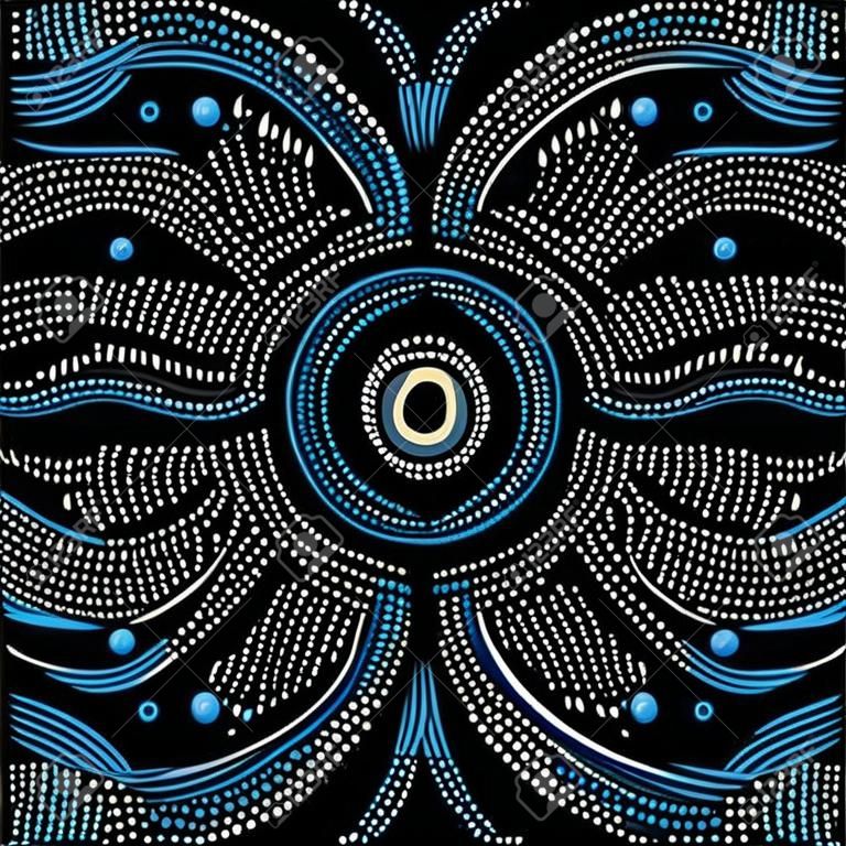 Illustrazione sulla base di stile aborigena della pittura dot.