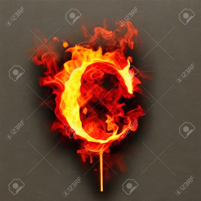 Fire Swirl Letter C